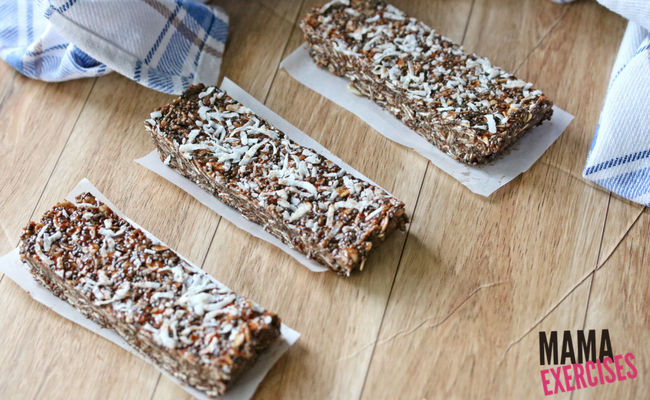 Breakfast Protein Bars Recipe - Chocolate Almond Chia Bars - MamaExercises.com